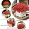20 Bundles Artificial Flowers for Outdoors, UV Resistant Fake Flowers with Plastic Plants, Faux Silk Flowers for Planter outdoors, Fake realistic flowers For Window Box Front Porch Patio Decor-Red